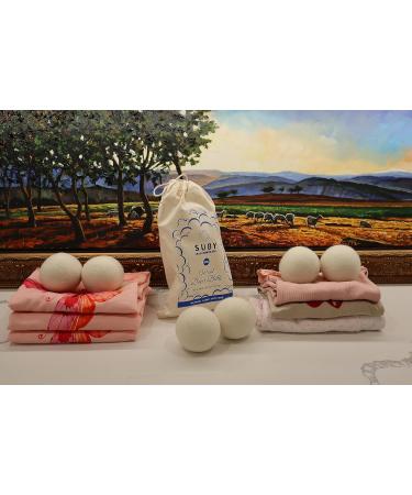 Wool Dryer Balls - Natural Fabric Softener Reusable Reduces Static & Wrinkles | Extra-Large Eco-Friendly Dryer Sheet Alternative (Pack of 6 - Buy Online on GoSupps.com