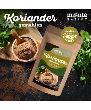Coriander Ground Monte Nativo 500g | Premium Coriander Powder for Tea & Cooking | Gently Dried Spices - Buy Online on GoSupps.com
