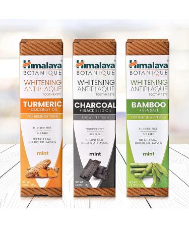 Himalaya Whitening Antiplaque Toothpaste with Charcoal & Black Seed Oil - Mint Flavor, 4 oz - Buy Online on GoSupps.com