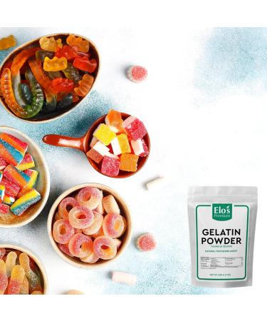 Gelatin (200g) by Elo s Premium |100% All-Natural Food Grade Powder Unflavored Thickener| Packaged In Canada| Used As Thickener Stabilizer Texturiser| Non-GMO Gluten Free| Make Yogurt Fruit Gelatins Puddings and more - Buy Online on GoSupps.com