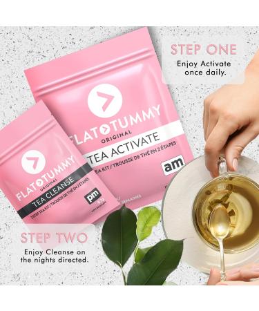 Flat Tummy Tea (2-Week 2-Tea Program) - Detox Tea - Herbal Tea ft. Senna Lemon Balm Green Tea Extract Dandelion Root - Occasional Bloating Relief Women - Buy Online on GoSupps.com