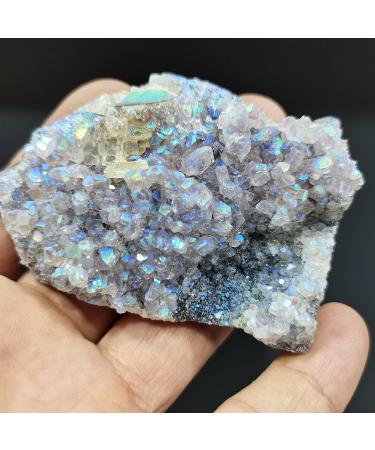 Crystal Rough Specimen Healed 1PC Natural Amethyst Cluster Aura Crystal Electroplating Titanium Quartz Cluster Stone Natural Quartz Crystal As a Gift (Size : 40-60mm) - Buy Online on GoSupps.com