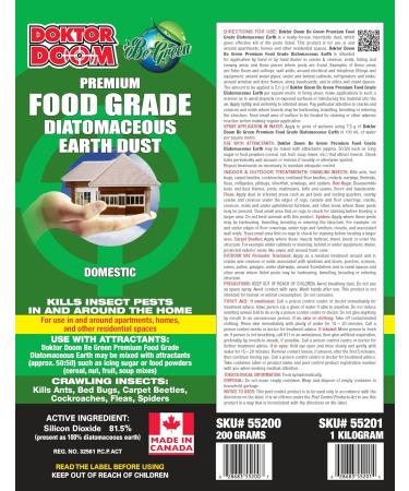 Doktor Doom Premium Food Grade Diatomaceous Earth Dust Made in Canada 1 kg 1kg - Buy Online on GoSupps.com