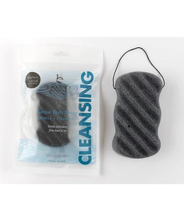 Konjac Body Sponge with Bamboo Charcoal for Exfoliating and Cleansing Sensitive Skin - Vegan Loofah Pouf for Men and Women - Buy Online on GoSupps.com