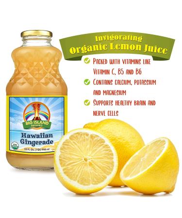 Big Island Organics Hawaiian Gingerade Made with 100% USDA Organic Ginger Juice & Lemon Juice Natural Remedy with Fresh Ginger Juice 32 oz (Single Bottle) - Buy Online on GoSupps.com