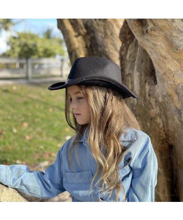 Jastore Kids Western Cowboy Cowgirl Hat with Buckle Belt Felt Fedora - Coffee, 4-12 Years - Buy Online on GoSupps.com