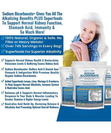 Alkaline Sodium Bicarbonate Supplement 1.5 LB - Kidney Support, Stomach Acid Neutralizer, Immune Antacid - Buy Online on GoSupps.com