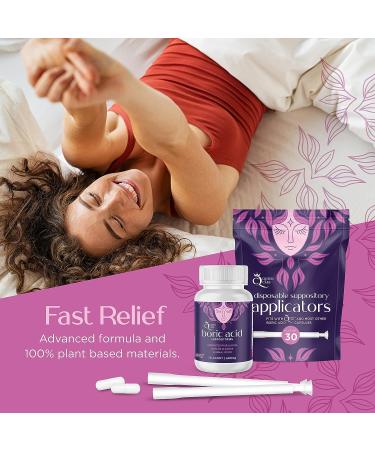 Queen Care Boric Acid Suppositories & Applicators - 30 Capsules for PH Balance & Yoni Health Support - Buy Online on GoSupps.com