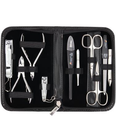 3 Swords Germany Manicure pedicure kit set Black - Synthetic Leather
