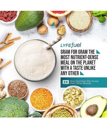 LyfeFuel Meal Replacement Shake - Plant-Based Nutrition with Vegan Protein, Superfoods, and Whole Food Nutrients - Vanilla Flavor (24 Servings) | Dairy-Free, Keto, Low Carb, Soy-Free, Gluten-Free - Buy Online on GoSupps.com