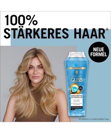  Gliss Kur Gliss Aqua Revive Shampoo (250ml) shampoo for normal to dry hair for an extra dose of hydration and healthy shine - Buy Online on GoSupps.com