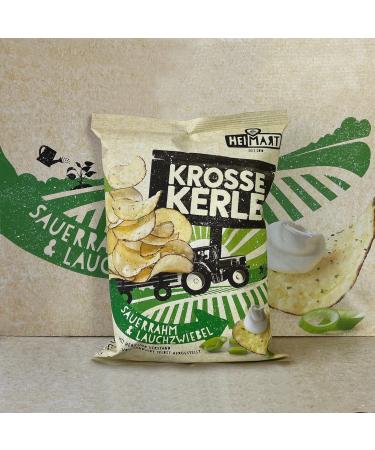 Crispy Guys Chips - Gluten-Free & Vegetarian - Sour Cream & Spring Onion 8-Pack (8 x 115g) | Regional Delicacy | International Shipping Available - Buy Online on GoSupps.com