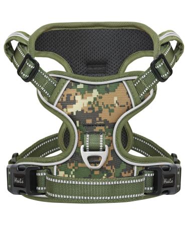 Heele dog crockery dog harness Camouflage puppies adjustable dishes dog breast tears reflective breathable breathable dog harness for small mid-liner dogs camouflage green s s mc camouflage green
