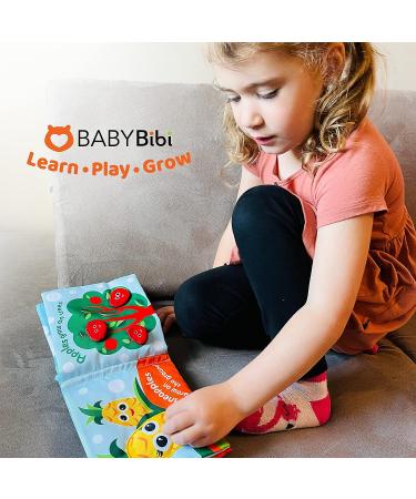 Interactive Veggies & Fruits Baby Book | Soft Teething Cloth Book for Babies 3 Months - Buy Online on GoSupps.com