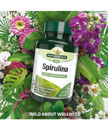Natures Aid Spirulina 500mg 90 Capsules - Natural Superfood Supplement - Buy Online on GoSupps.com