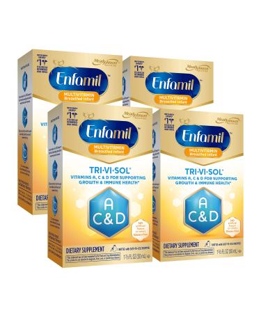 Enfamil Tri-Vi-Sol Vitamins A C & D Supplement Drops 50 mL (Pack of 4)
