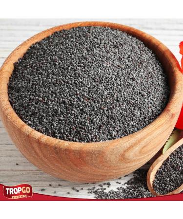 Tropgo Poppy Seeds 200g - Gluten Free Poppy Seeds in Resealable and Recyclable Tub - Non-GMO Poppy Seeds for Eating - Enhance Baking and Cooking - Buy Online on GoSupps.com
