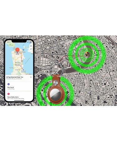 4-Pack Leather AirTag Key Chain Holder - Ultra Tracker Case with Loop Key Ring for Apple AirTags - PU Cover for Wallet/Luggage/Pets - Black/Blue/Brown/Red - Buy Online on GoSupps.com