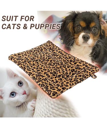 FLYSTAR Self-Heating Cat Bed Mat - Leopard Print Soft Flannel & Cotton - Machine Washable - Ideal for Small, Medium, Large Cats/Puppies - 15.7 * 19.7 - Buy Online on GoSupps.com