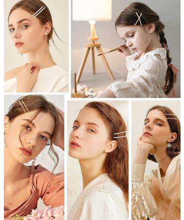 24 Pcs Gold Rhinestone Bobby Pins for Women - Fancy X Shaped Hair Clips for Wedding Bridal - Sparkling Hair Accessories - Buy Online on GoSupps.com