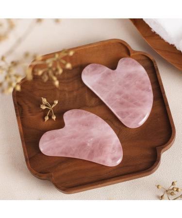 Natural Rose Quartz Gua Sha Tool | Face Sculpting Puffiness Reduction & Tension Relief | Premium Facial Stone for Eyes Face & Body - Buy Online on GoSupps.com
