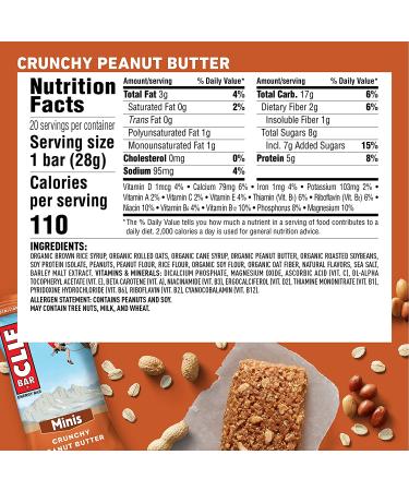 CLIF BAR Mini Energy Bars - Crunchy Peanut Butter 40 Count (20 Count x 2 Packs) - Buy Online on GoSupps.com