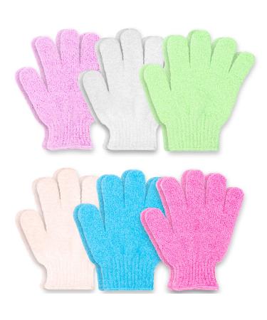 DecorRack Deep Exfoliating Shower Gloves for Women and Men  Exfoliate and Remove Dead Dry Skin  Shower  Spa  and Massage Bathing Accessories  Body Scrub Glove One Size Fits All (6 Pairs) 6 Pair (Pack of 1)