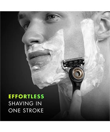 Gillette Labs Men's Razor + 1 Blade Refill + Exfoliating Bar | Premium Magnetic Stand | Black & Gold Edition - Buy Online on GoSupps.com