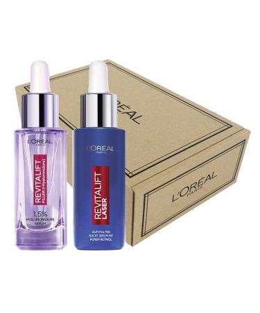 L'Or al Paris LOr al Paris Duo set Day and Night Serum Revitalift Filler 15 Hyaluronic Acid Serum & Revitalift Laser