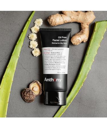 Anthony Men's Oil-Free Facial Lotion - Hydrating Face Moisturizer for Normal to Oily Skin - Anti-Aging, 3 Fl Oz - Buy Online on GoSupps.com