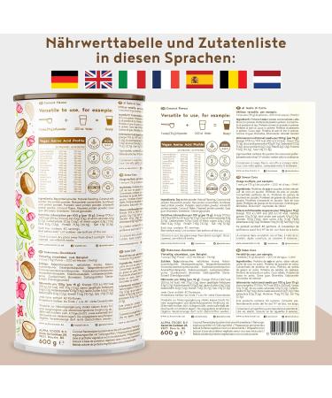 Buy Vegan Coconut Protein Powder - 600g | Plant-Based Protein from Rice Peas Soy Linseed & Seeds - International Shipping Available - Buy Online on GoSupps.com