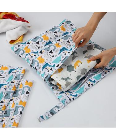 Ceekii Wet Dry Cloth Diaper Pockets - 3 Pack Waterproof Travel Bags for Baby Suits & Wet Clothing - Reusable & Stylish Light Blue - Buy Online on GoSupps.com