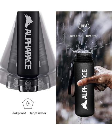 Alphapace 350ml BPA-Free Sports Bottle | Outlet-Safe Water Bottle for Outdoor & Bicycle Activities | Black with Fruit Insert - Buy Online on GoSupps.com