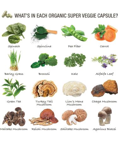Terra Kai Organics Organic Super Fruits and Veggies Supplement | Reds and Greens Superfood Capsules | 23 Fruits & 16 Vegetables | Non GMO, Gluten/Gelatin/Soy Free, Vegan (180 Count) - Buy Online on GoSupps.com