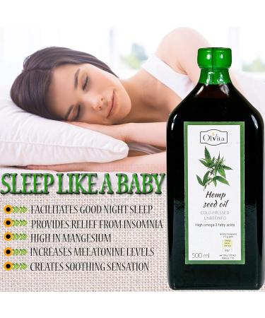 Ol Vita: Cold Pressed Hemp Seed Oil Raw Unrefined NO Additives Pure and Natural Supplement 500ml - Buy Online on GoSupps.com
