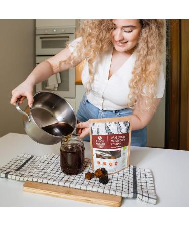 Chaga Health Chaga Pilz Brocken Bio - Organic Wild Chaga Mushrooms from Estonia | 100g Antioxidant-Rich Chunks for Chaga Tea & Coffee - Buy Online on GoSupps.com