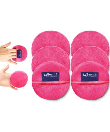 Labeaut Sminking pads made of microfiber (6 pieces 9 cm) washable and reusable make -up remover pads microfiber pads for facial cleaning & for removal (pink) - Buy Online on GoSupps.com
