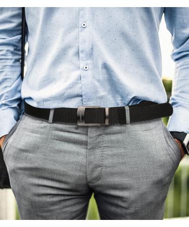 FAIRWIN Men's Casual Nylon Ratchet Belt - Adjustable Golf and Dress Belt for Jeans and Shorts (Black, M - Waist 36-42) - Buy Online on GoSupps.com