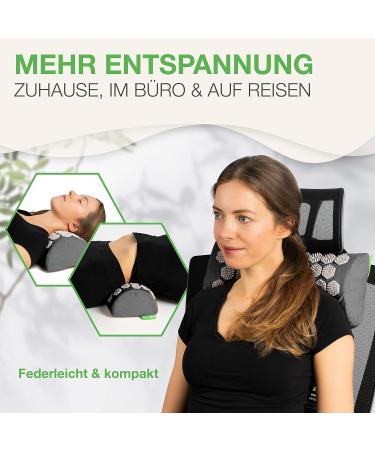 Backlaxx Acupressure Neck Pillow - Relieve Tension Headaches & Migraines - Gray Acupressure Roller for Neck Back & Foot Pain Relief - Buy Online on GoSupps.com