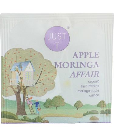JUST T Apple Moringa Affair Premium Tea Bags | Organic Fruit Tea Infused with Moringa Apple Quince | Biodegradable Double Chamber Bags | High-Grown Leaf Tea | 20 Count - Buy Online on GoSupps.com