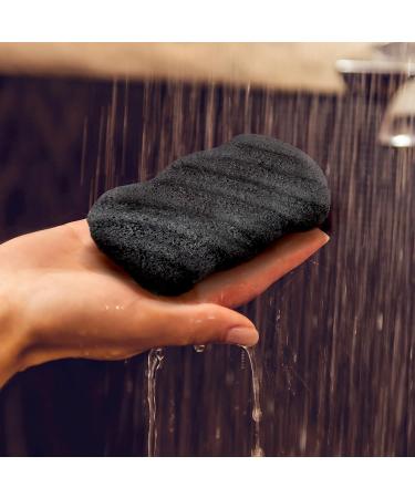 Konjac Body Sponge with Bamboo Charcoal for Exfoliating and Cleansing Sensitive Skin - Vegan Loofah Pouf for Men and Women - Buy Online on GoSupps.com