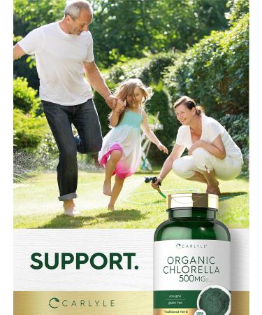Carlyle Chlorella Tablets Organic 500 mg | 1000 Count | Vegetarian Non-GMO and Gluten Free Supplement - Buy Online on GoSupps.com