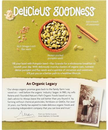 Organic Pumpkin Seed & Flax Granola Cereal - Nature's Path 11.5 oz | Healthy Breakfast - Buy Online on GoSupps.com