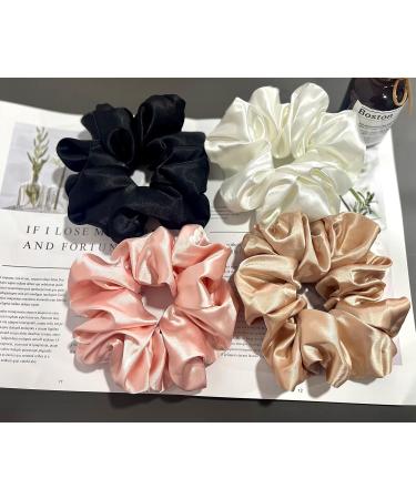 Women Girls Large satin Scrunchies XL Silk Jumbo Scrunchie for Thick long Hair Oversized Giant Scrunchy Hair Ties Bright1 - Buy Online on GoSupps.com