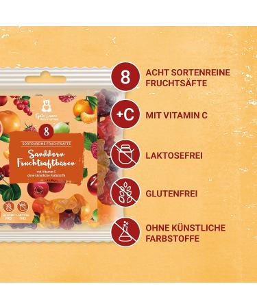 Naschlabor Good Mood Sea Buckthorn Fruit Juice Bear | 20% Pure Juice | Gluten & Lactose-Free | No Artificial Flavors | 100g Pack - Buy Online on GoSupps.com
