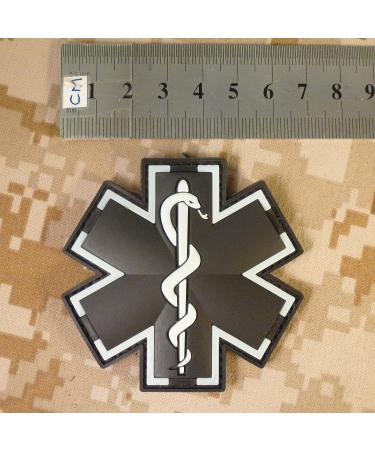 Glow Dark Black PVC EMS EMT Paramedic Morale Patch - Tactical Touch Fastener - Buy Online on GoSupps.com