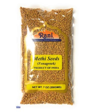 Rani Fenugreek (Methi) Seeds Whole 7oz (200g) Trigonella foenum graecum All Natural | Vegan | Gluten Friendly | Non-GMO | Indian Origin, used in cooking & Ayurvedic spice 7oz (200g)  Bag