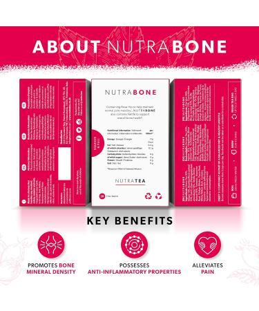 Nutra Tea NutraBone - Bone Health Tea with Ginkgo Biloba, Rosehip & Devil's Claw - 20 Enveloped Tea Bags - Support Bone Density & Joint Care - Herbal Tea 20 Count - Buy Online on GoSupps.com