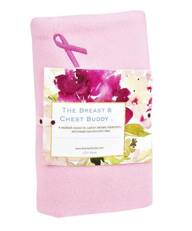 Breast & Chest Buddy - Seatbelt Cushion for Mastectomy & Breast Reconstruction | Solid Pink with Cancer Ribbon - Buy Online on GoSupps.com
