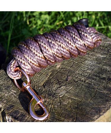 Leadership Horse Start Hardrosis Gold PP 2m Trick Line with Panic & Carabin Hooks - Ideal for Horses Ponies Donkeys & Goats (Brown/Rose Gold) - Buy Online on GoSupps.com